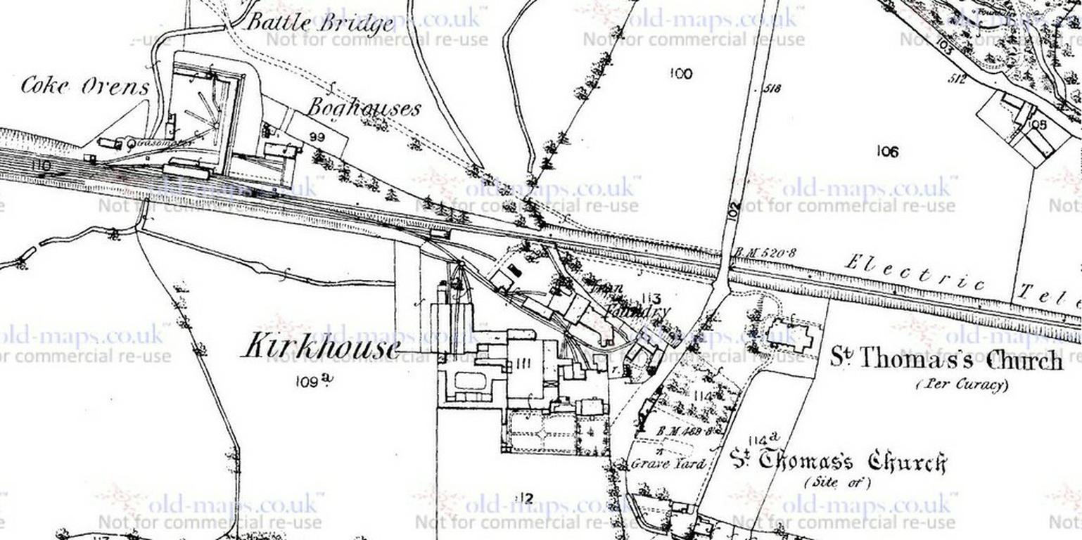 Map of Kirkhouse Farm and Works in 1895